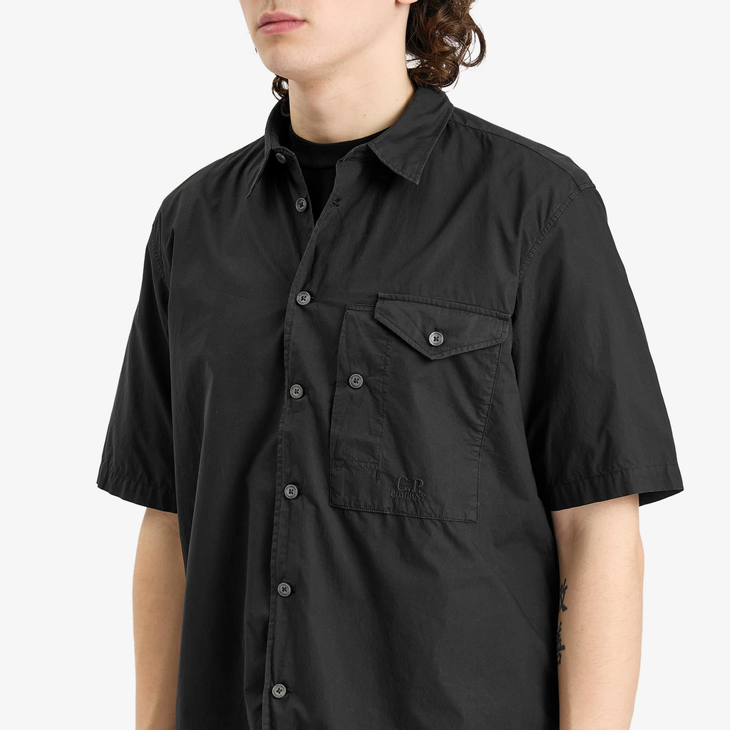 CP Company Men's Pocket Logo Short Sleeve Shirt Black